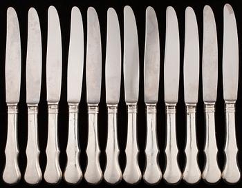 A SET OF RUSSIAN CUTLERY, 12+12+11.