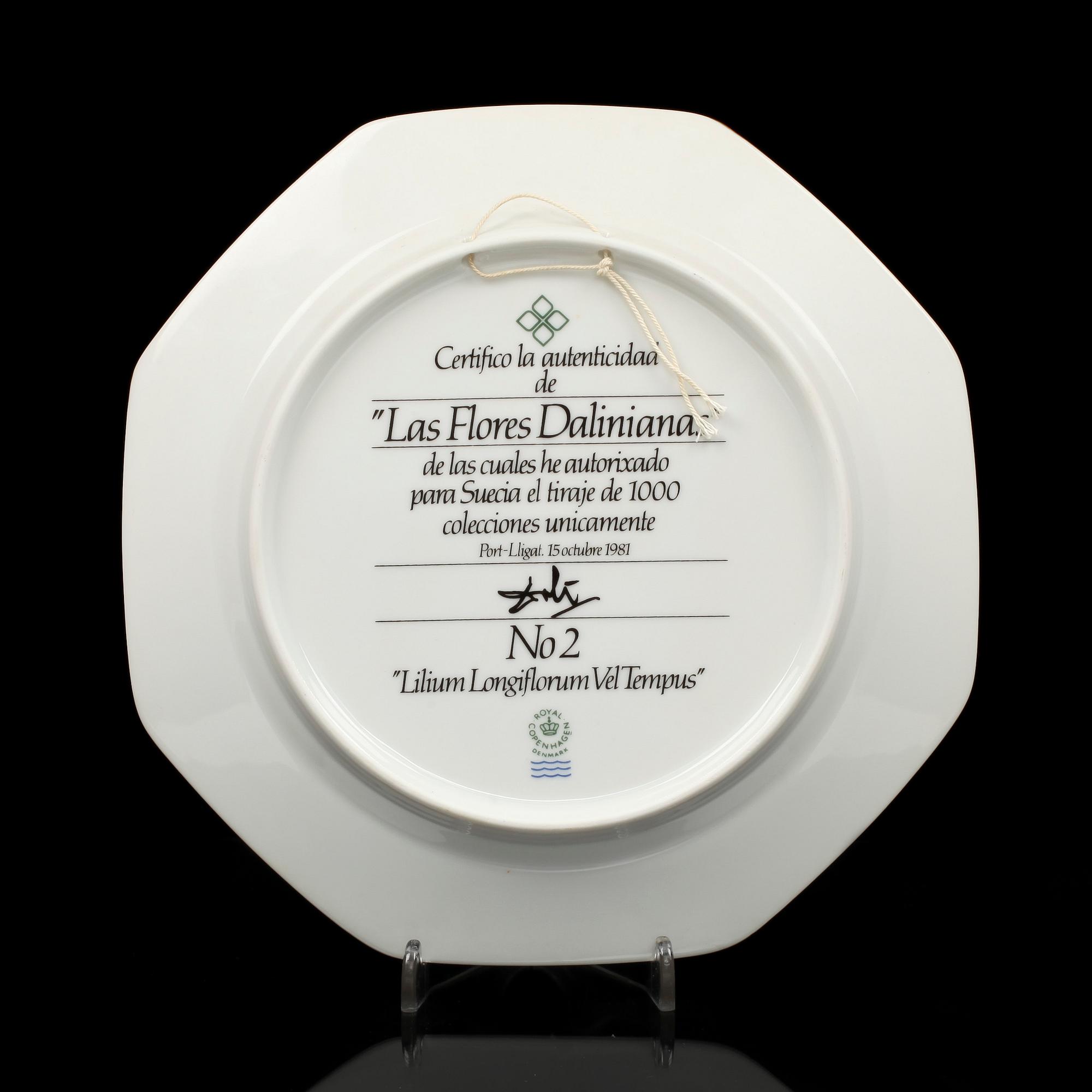 TALLRIKAR, 12 st, porslin, Salvador Dali för Royal Copenhagen, 1980-tal.