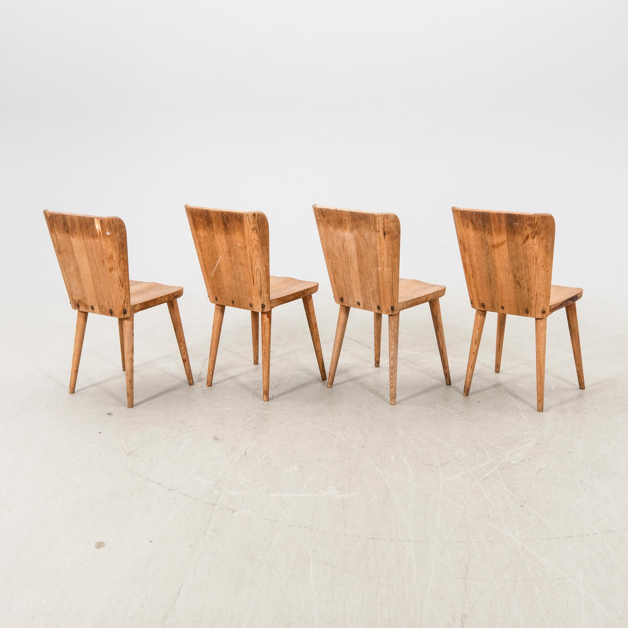 Göran Malmvall, stolar  4 st, "modell 510", Svensk Fur, Karl Andersson och söner, 1900-talets mitt.