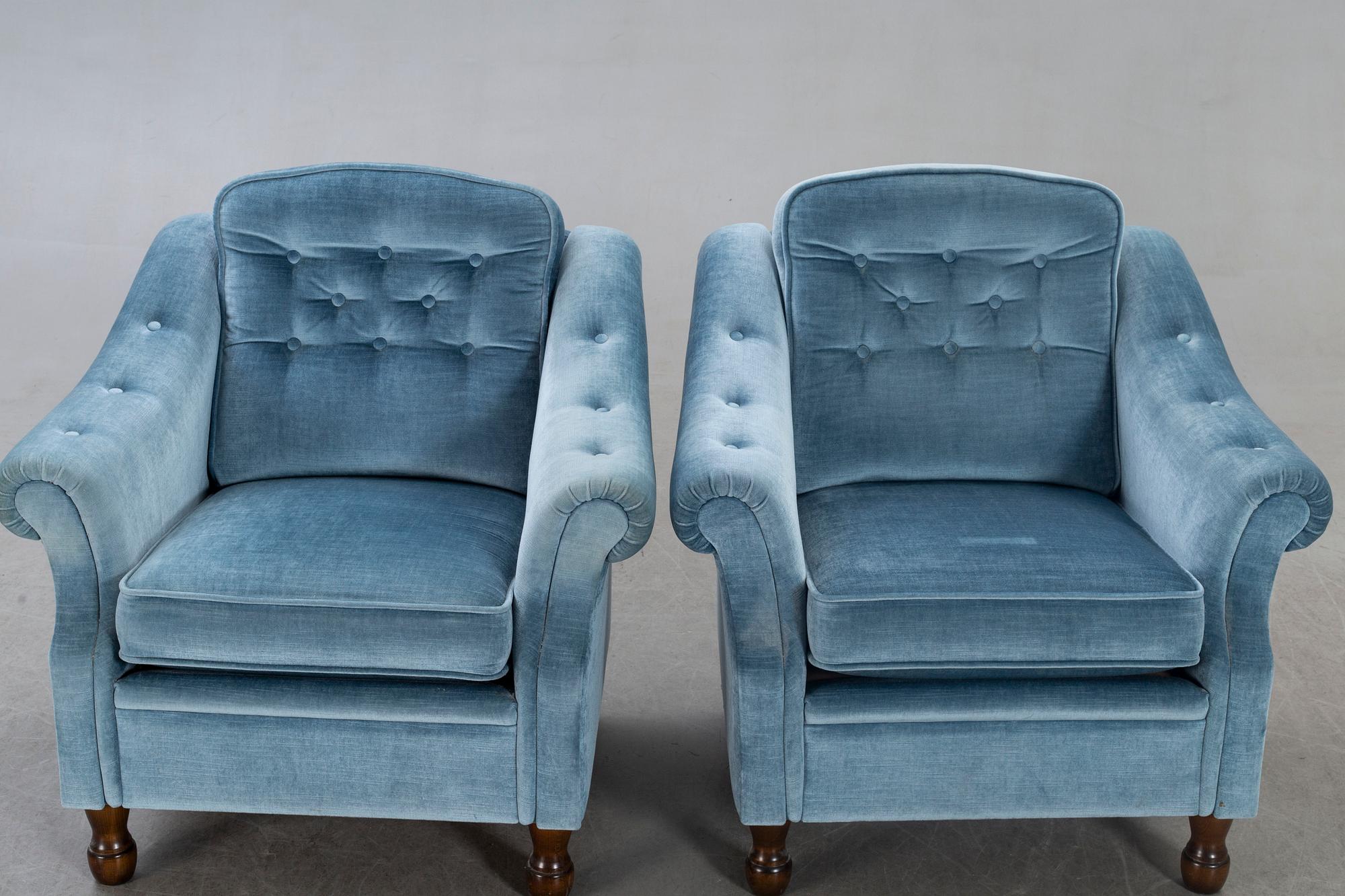 Armchairs, a pair, 1970s.