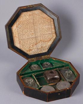 PARTI DIVERSE, 5 delar, bla skrivschatull, 1800-1900-tal.