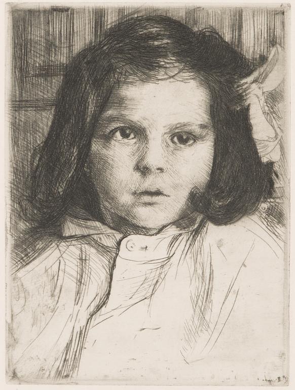 Kaarlo Hildén, etsning, signerad och daterad 1928, märkt T.p.l'a. Dedikation.