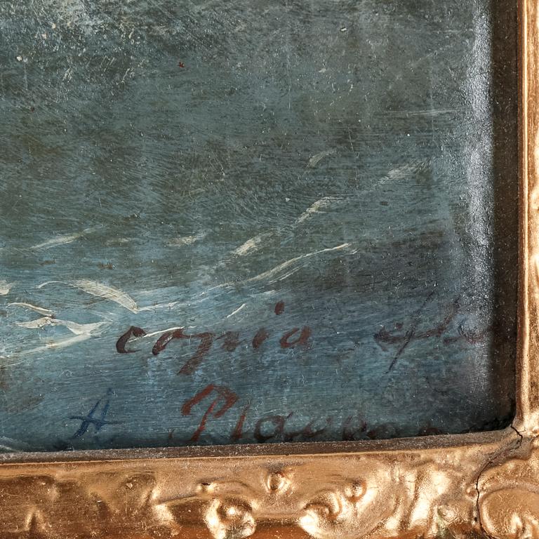 ARNOLD PLAGEMANN, kopia efter, olja på duk, 1800-talets slut.