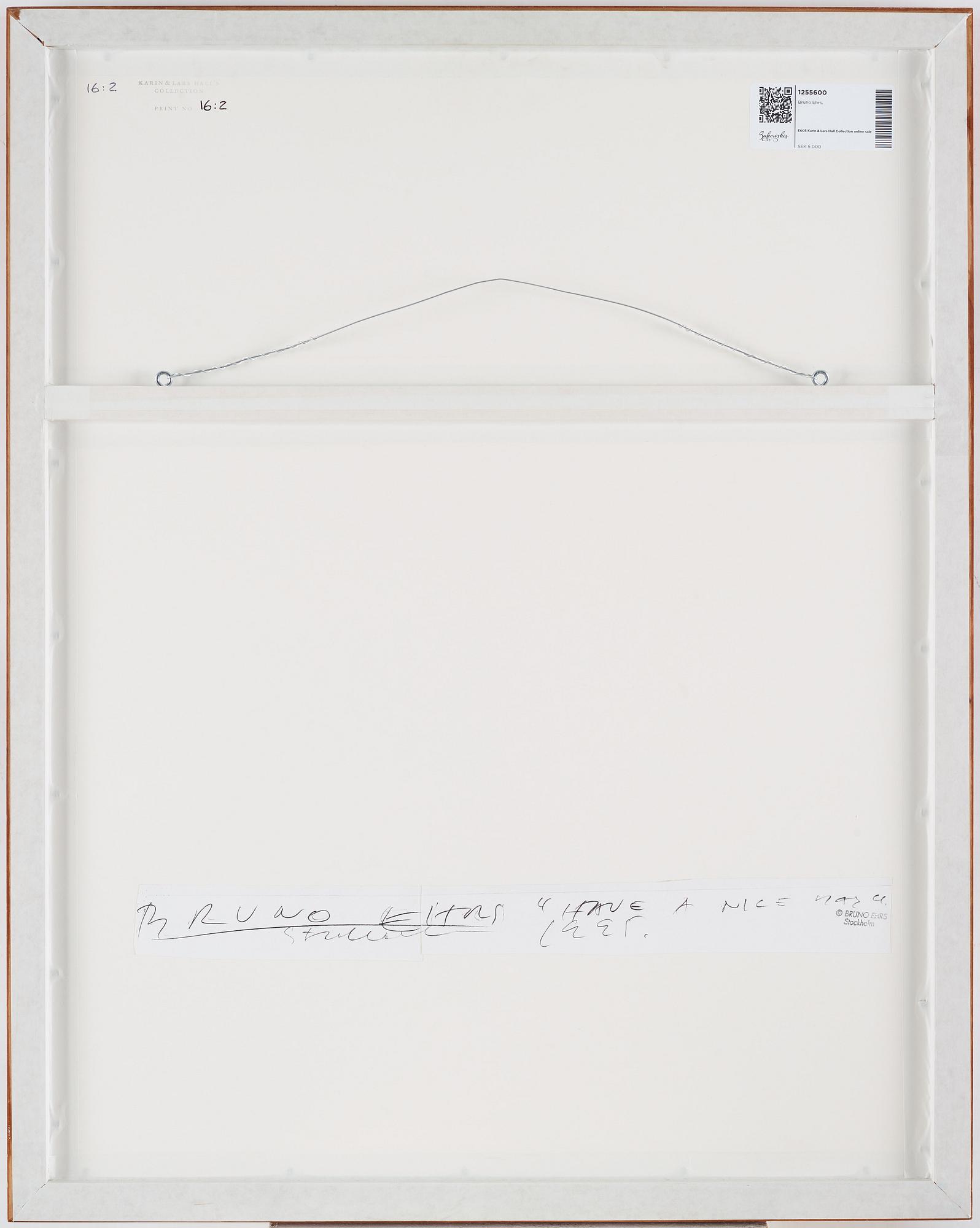 Bruno Ehrs, photgraph signed and stamped on verso.