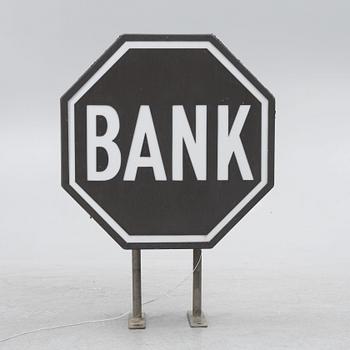 Neon sign, "Bank", second half of the 20th century.