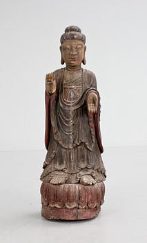 BUDDHA, trä, 1800-tal.