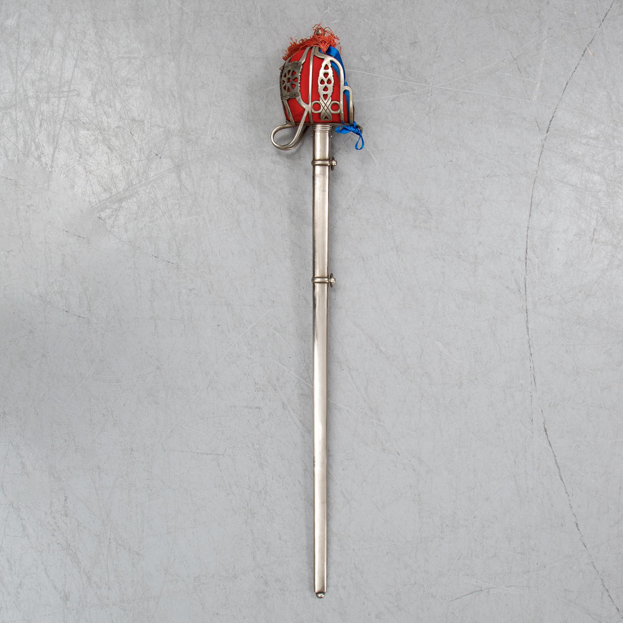 A Regulation Basket hilted broadsword for Highland officers, with scabbard, late 20th Century.