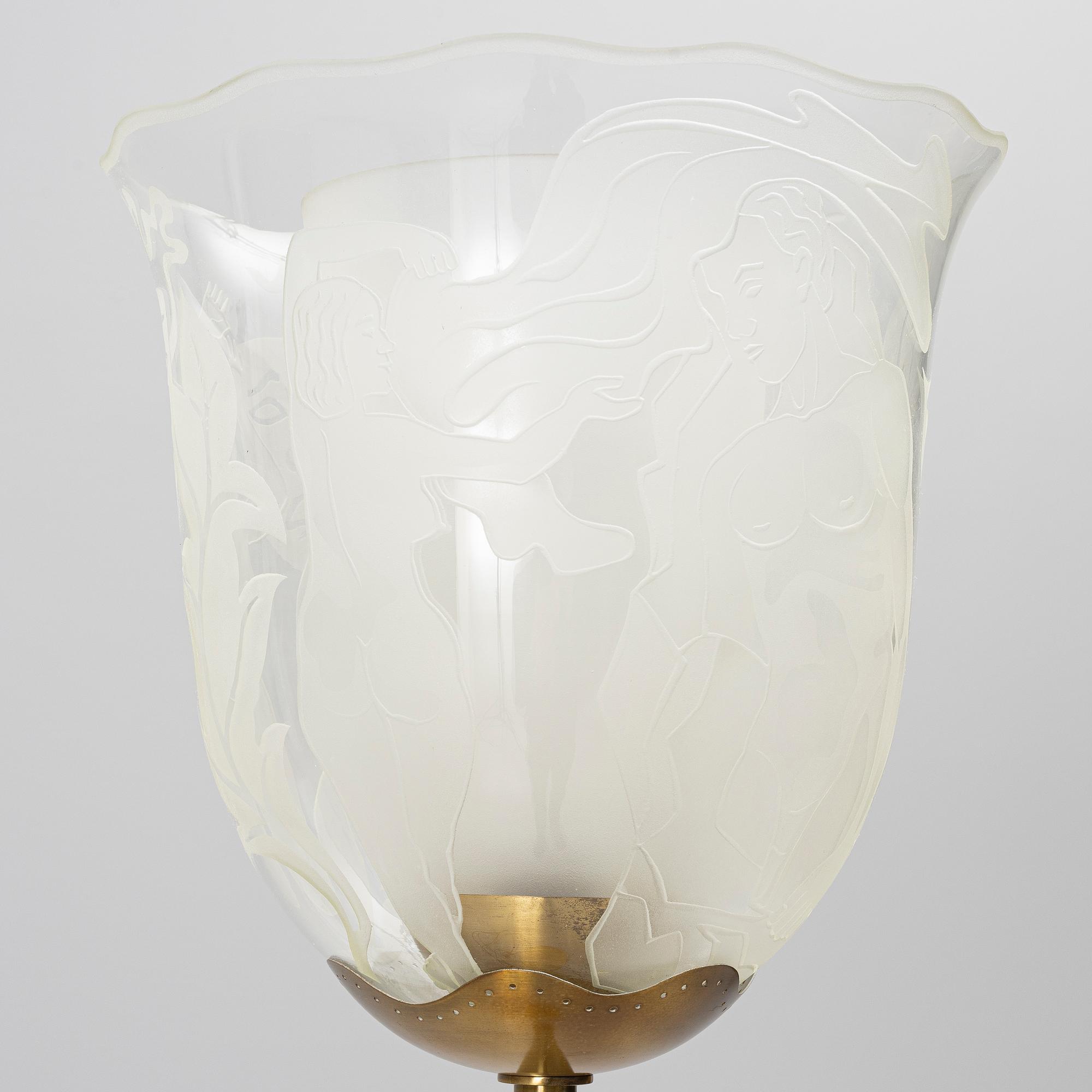 Bo Notini, a Swedish Modern floor lamp, Glössner & Co, Stockholm, 1940s.