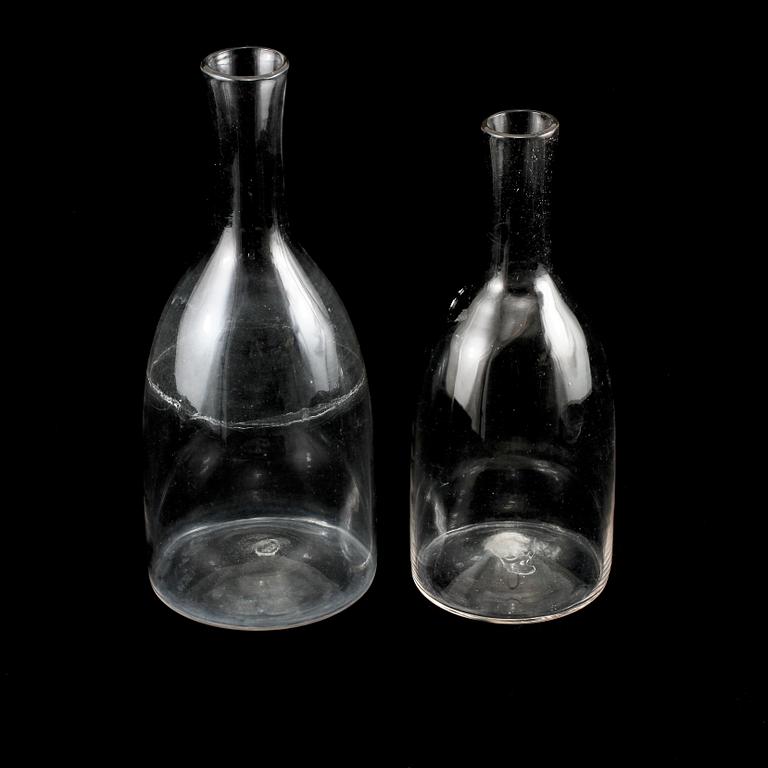 KARAFFER, 2 st, glas, 1800-tal.