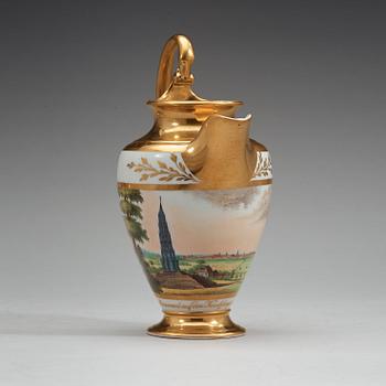 KAFFESERVIS, nio delar, porslin. Berlin, Empire, 1800-talets första hälft.