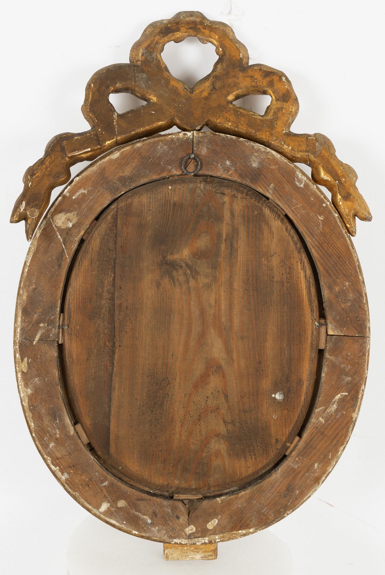 Spegellampetter, ett par, för ett ljus, Sverige, omkring år 1800, Sengustavianska.