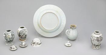 SERVISDELAR, 6 st, kompaniporslin. Qing dynastin, Qianlong (1736-95).