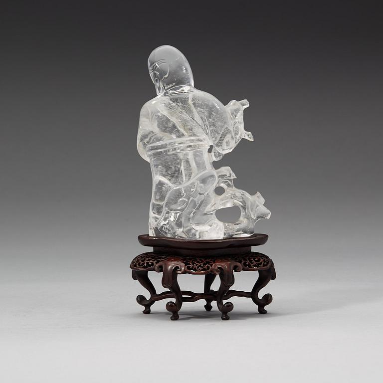 FIGUR, bergkristall. Sen Qing/tidigt 1900-tal.