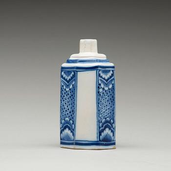 A Swedish Rörstrand faience bottle, 1735-40.