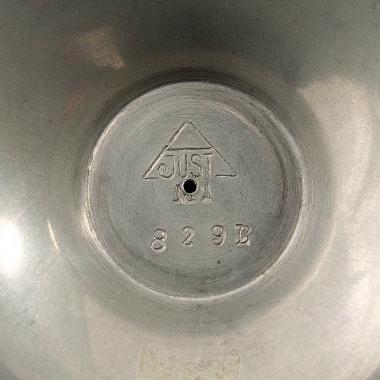 Just Andersen, A group of tin objects, 4 pcs, Denmark, first half of the 20th century.