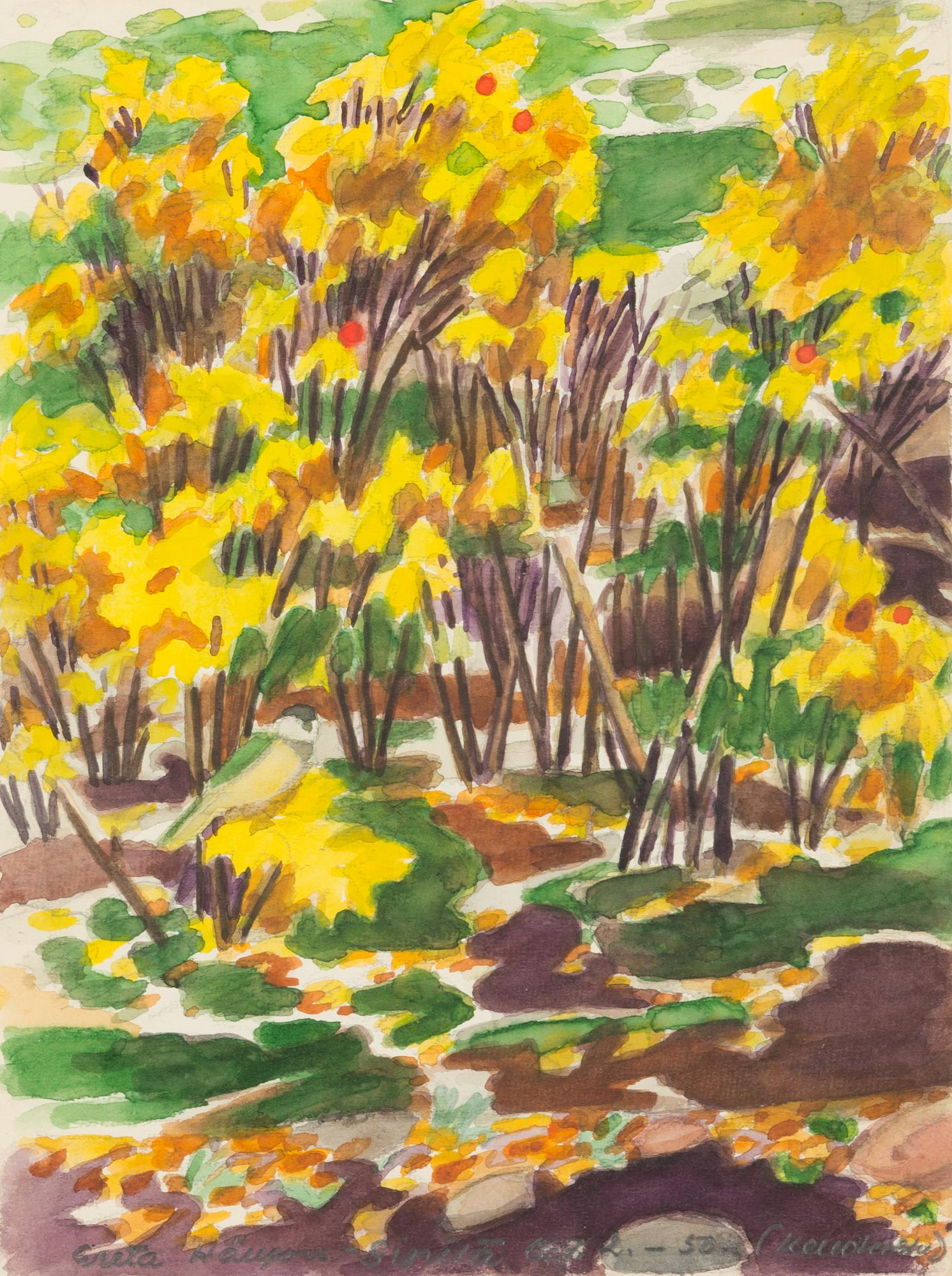 Greta Hällfors-Sipilä, Greenery in the garden.