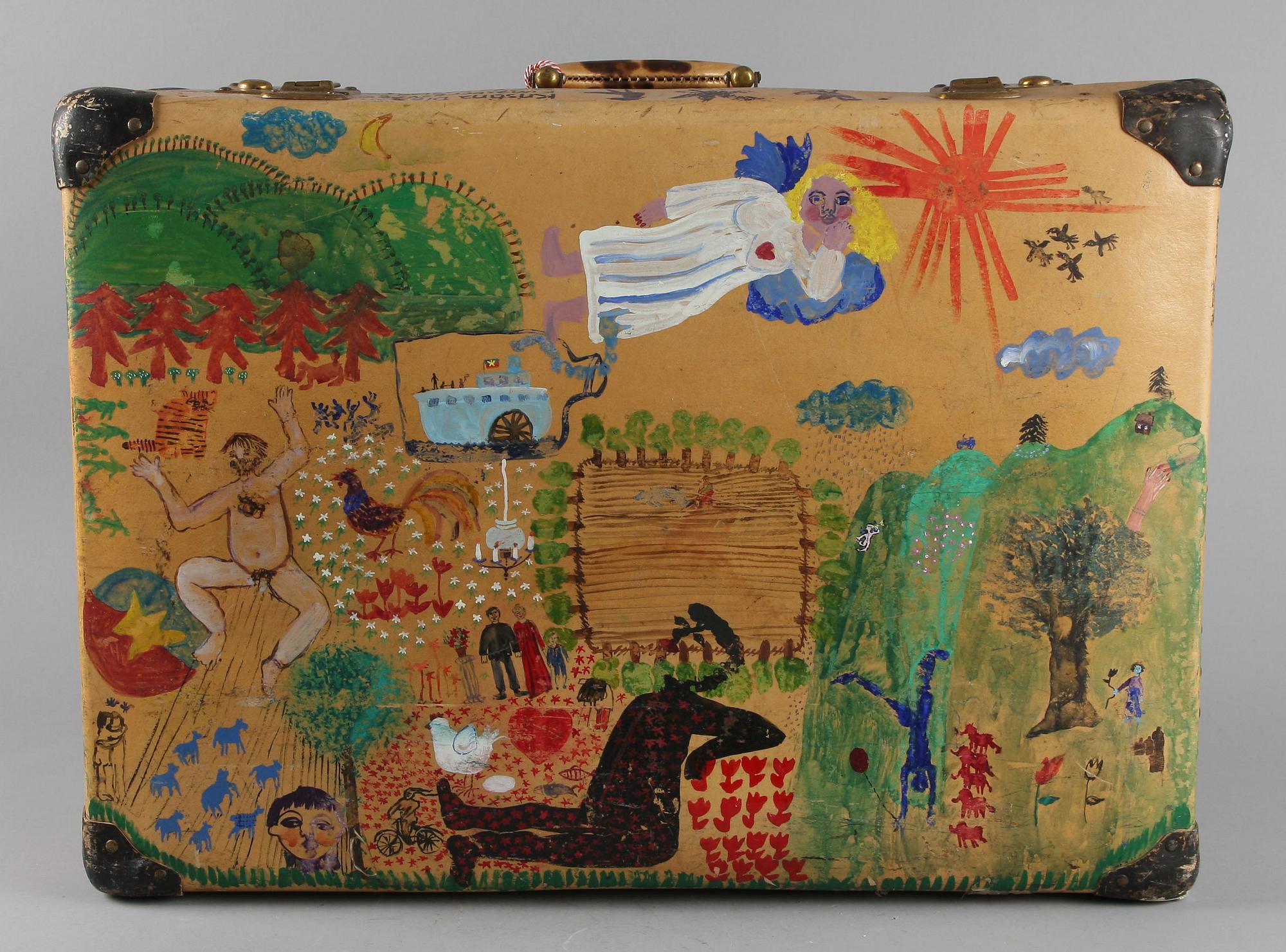 RESVÄSKA, målad av Kristina Digman.