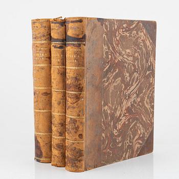Three volumes of 'Svenska fåglar' by the von Wright brothers, printed at A.Börtsells Tryckeri AB, Stockholm, 1924-29.