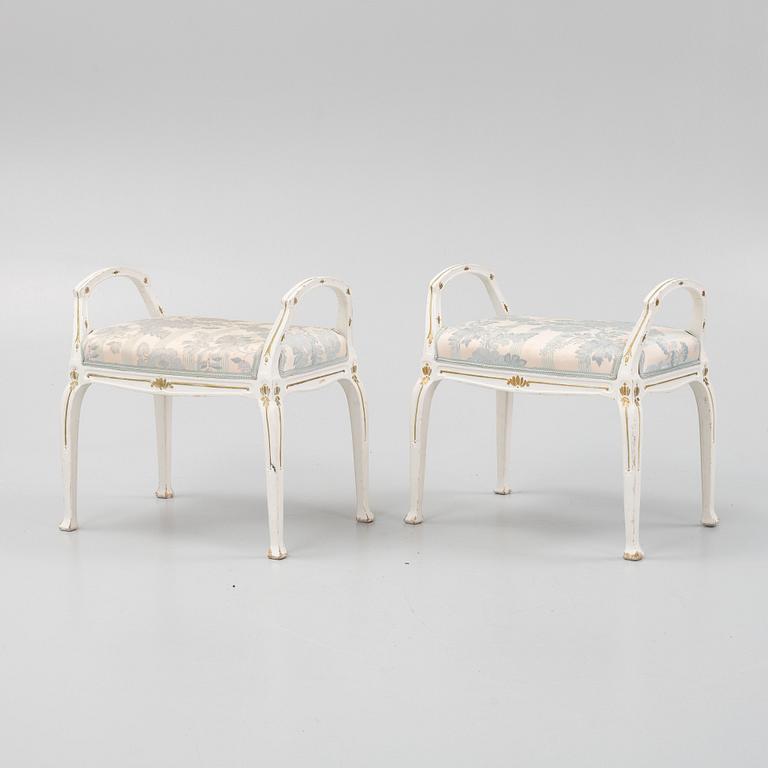 Taburetter, ett par, jugend, 1900-talets början.