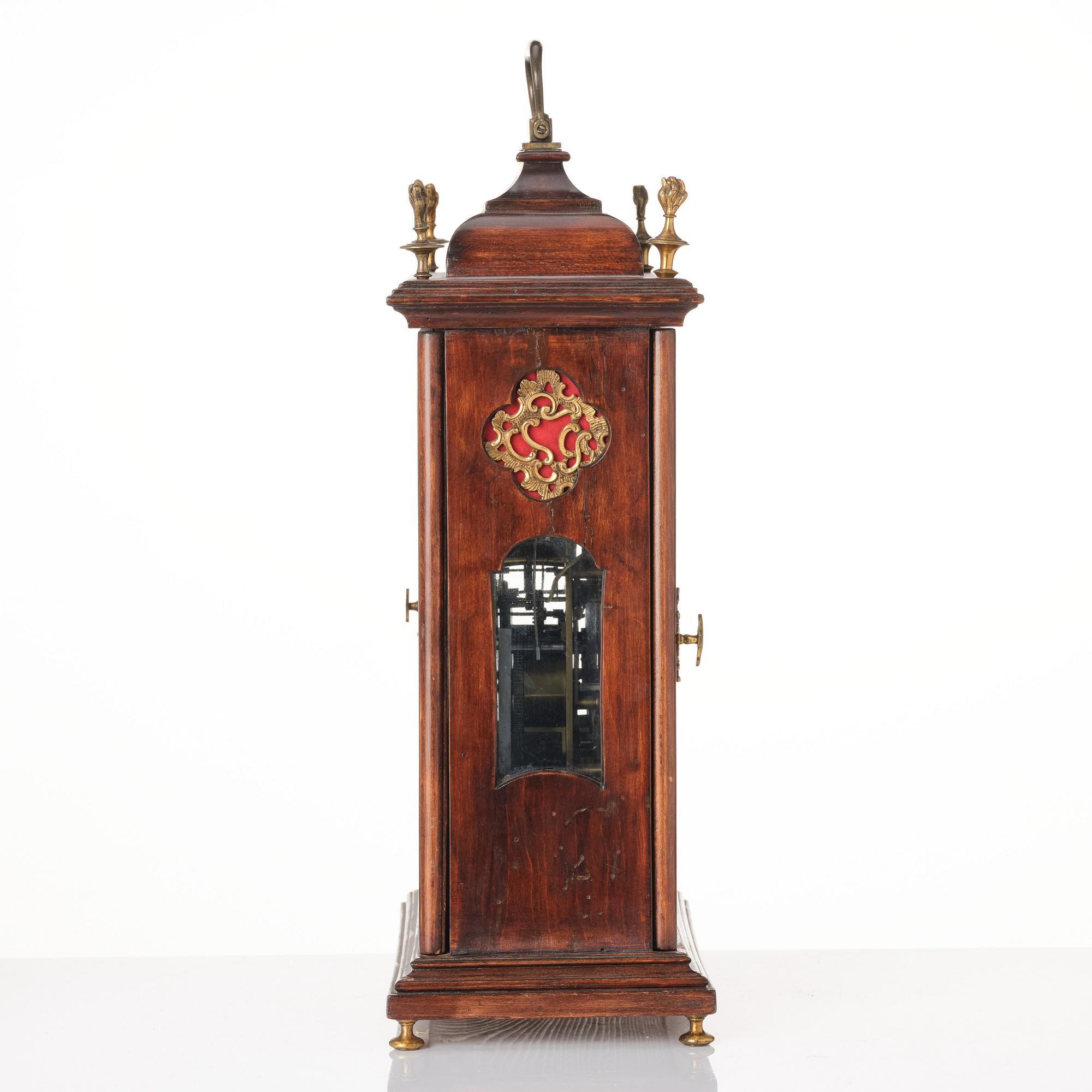 A Prague rococo bracket clock 'Stockuhr' signed Simon Schreiblmeyr, later part of the 18th century.