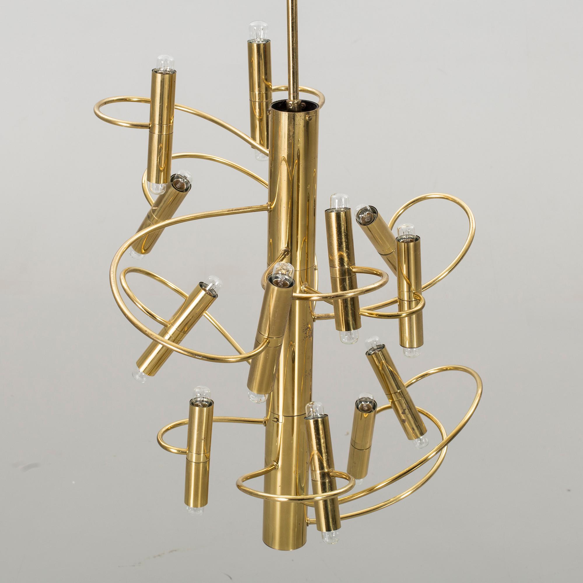 A BRASS CEILING LAMP FROM THE SECOND HALF OF 20TH CENTURY.