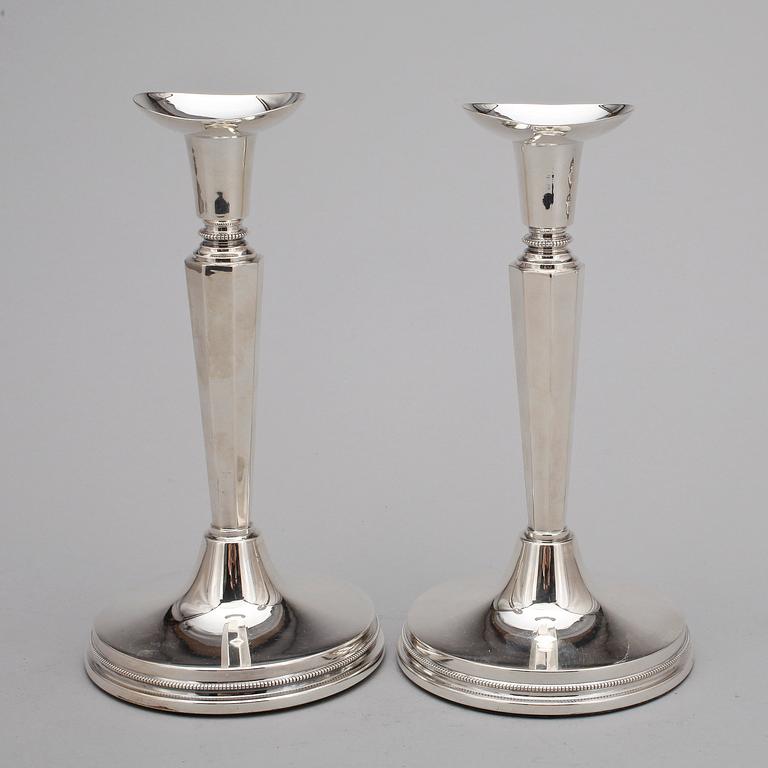 LJUSSTAKAR, ett par, silver, MGAB, Uppsala, 1964.