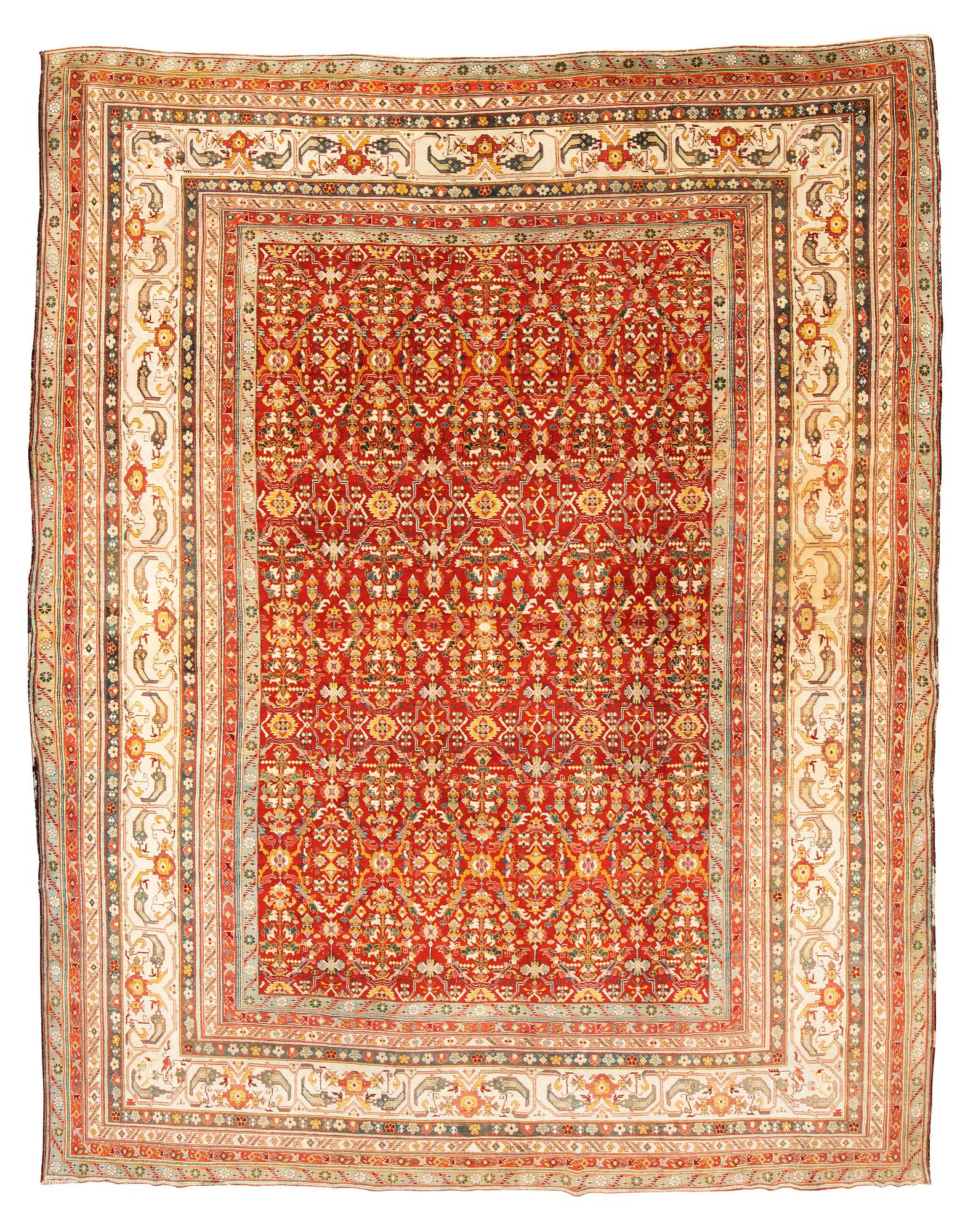 Matta, antik Indisk, sannolikt Agra, ca 467,5-474 x 369,5-374 cm.