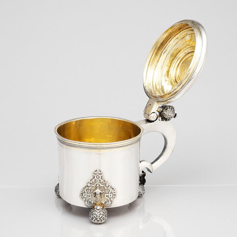 A Swedish 18th Century parcel-gilt tankard, Niclas Warneck, Karlstad 1736.