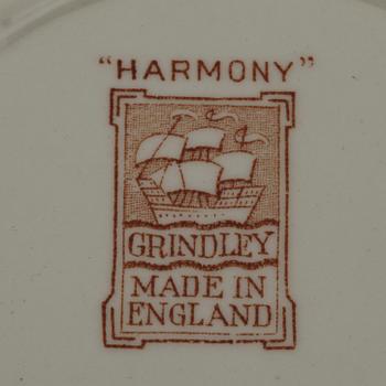 MATSERVIS, ca 97 delar, flintgods, "Harmony", Grindley, England, 1900-tal.