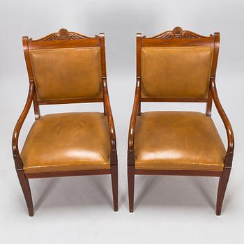 A pair of armchairs, possibly Boman, around 1900.
