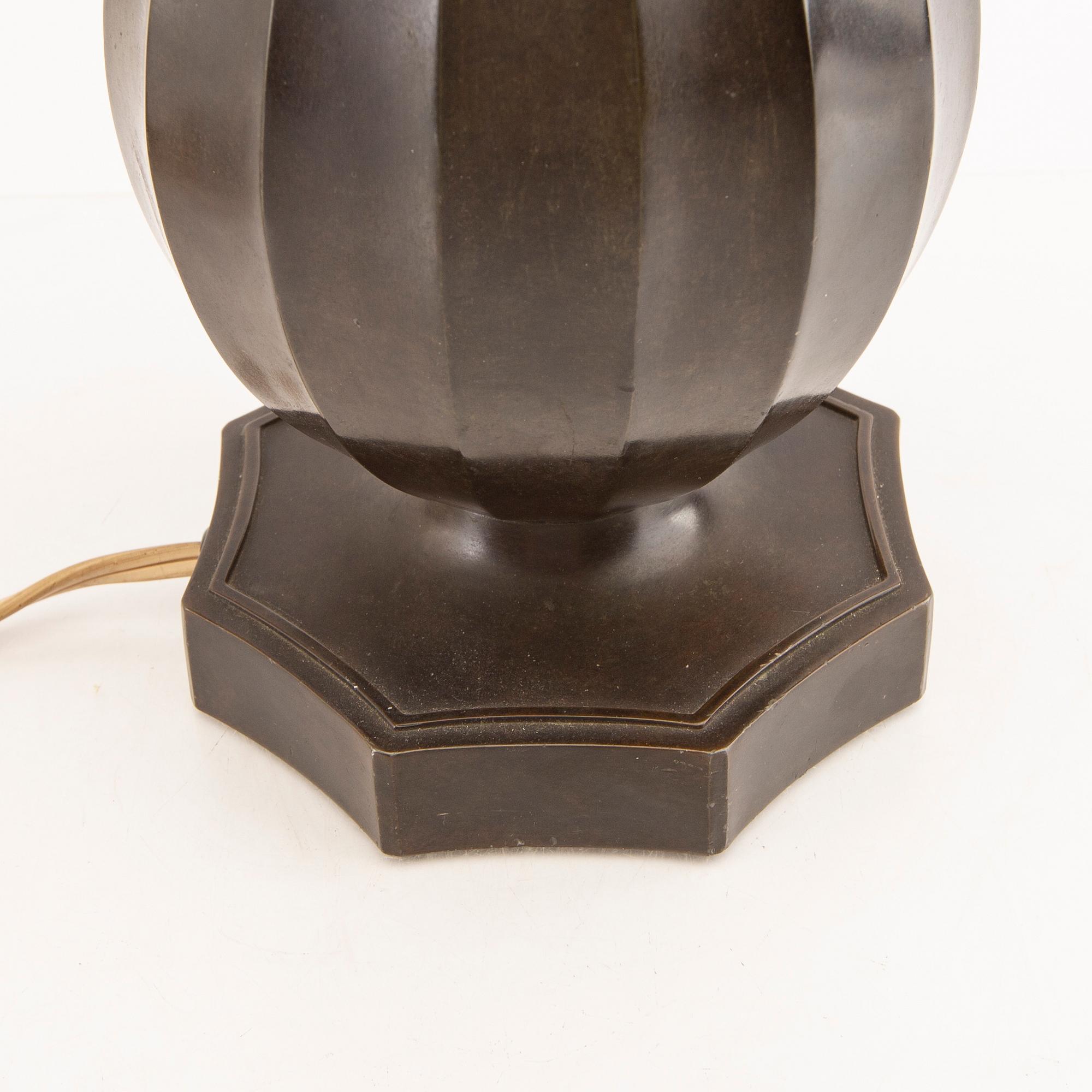 Just Andersen, a signed bronze table lamp first half of the 20th century.