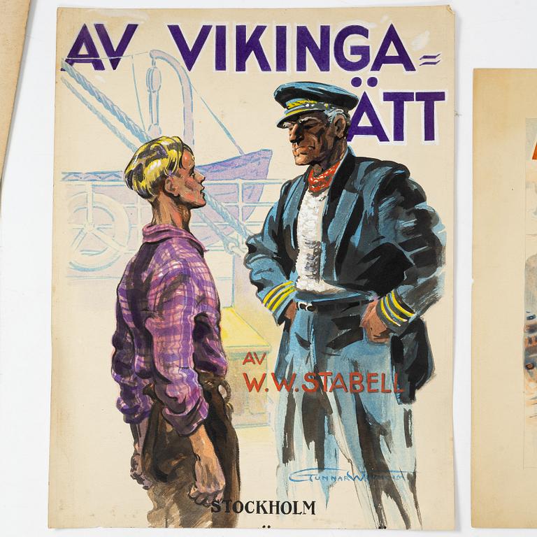 Gunnar Widholm, Book illustrations, 4 pieces.
