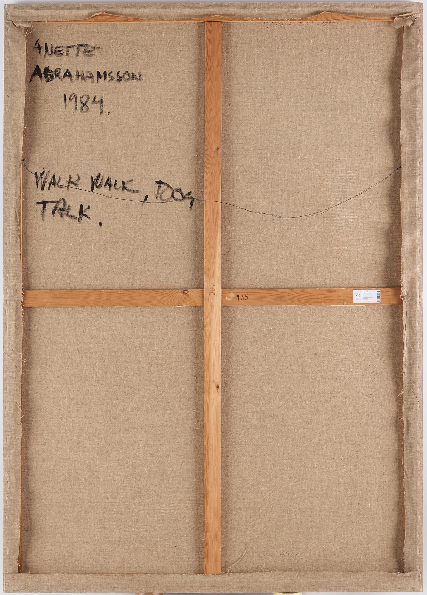 Anette Abrahamsson, signed and dated 1984 verso. Oil on canvas.