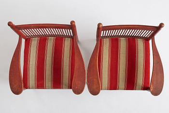 Carl Westman, a pair of chairs, 'Arbetarmöbeln', Sweden ca 1900.