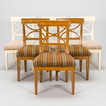 A set of six Swedish Gustavian chairs, circa 1800.