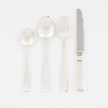 Jacob Ängman, bestickservisdelar, 12 st, silver, modell "Rosenholm", GAB, Eskilstuna, 1989-94.