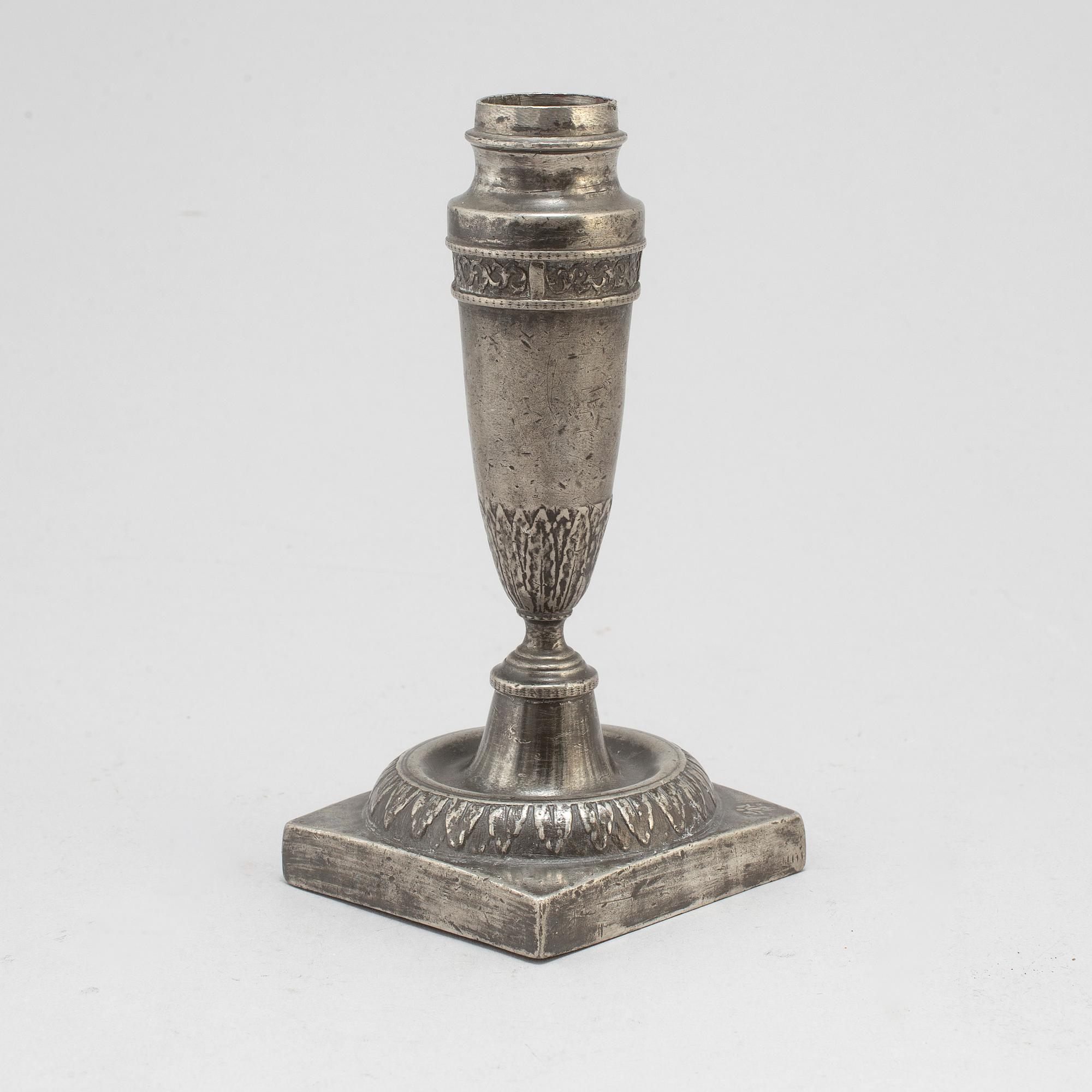 LJUSSTAKE, tenn, empire, tidigt 1800-tal.