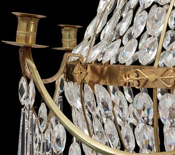 A late Gustavian circa 1800 seven-light "Montgolfier" chandelier.