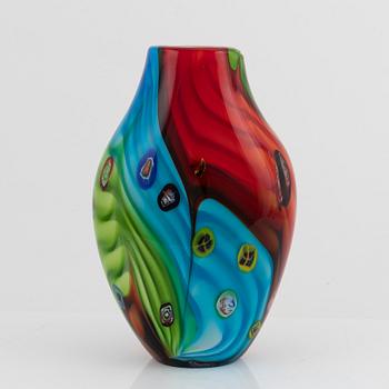 A Millefiori glass vase, probably Murano, Italy.