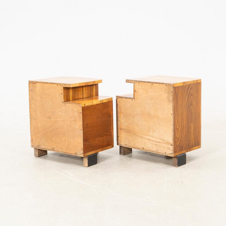 Bedside tables, a pair, Art Deco, first half of the 20th century.