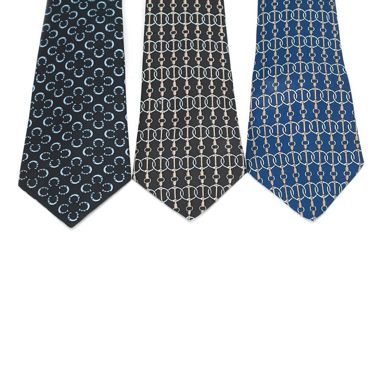 HERMÈS, three silk ties.