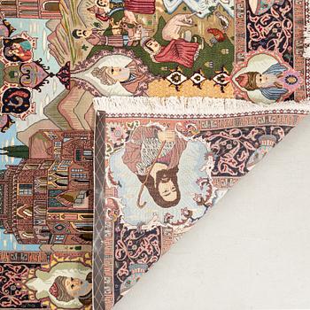 Matta Täbris semiantik figural ca 280x180 cm.