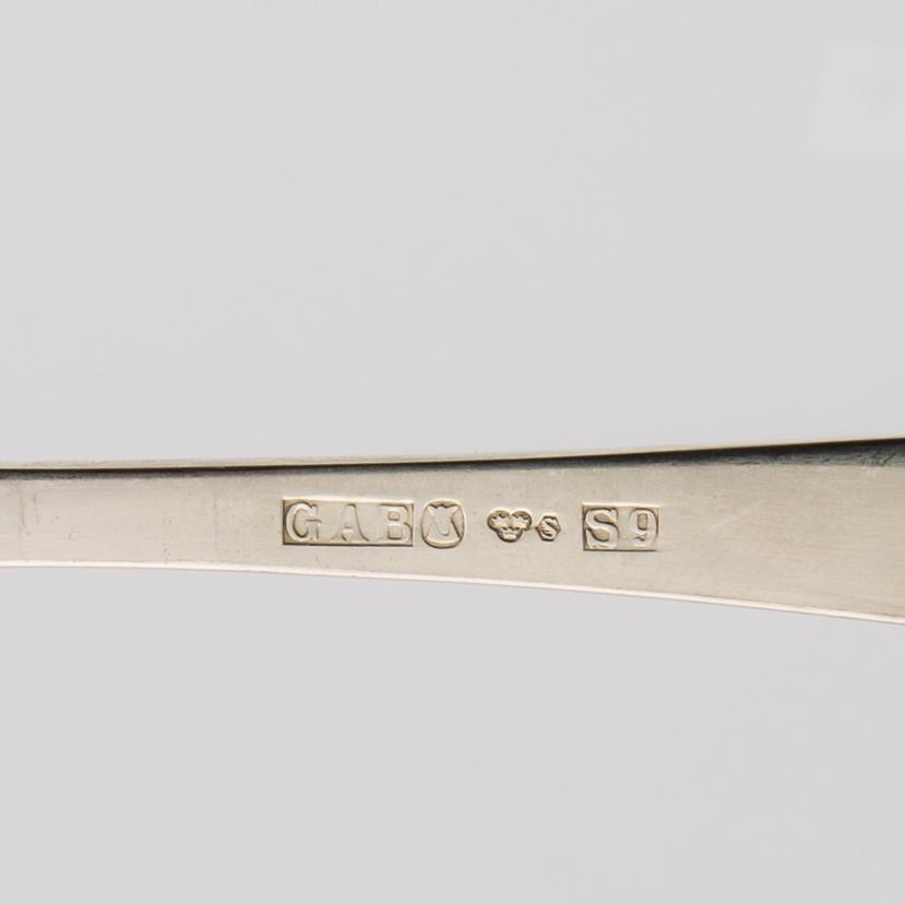 Jacob Ängman, cutlery 18 dlr silver "Rosenholm" GAB Eskilstuna 1970s.