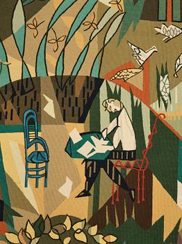 Lars Gynning, A Tapestry, "My Garden", flat weave, ca 193,5-195 x 145-146,5 cm, signed GYNNING MTP.