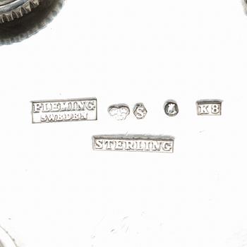 Erik Fleming, burk med lock och sked, Atelier Borgila, Stockholm 1936, sterling silver.