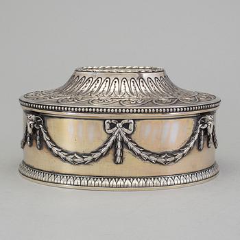 A Swedish 19th century parcel-gilt casket, marked CG Hallberg , Stockholm 1898.