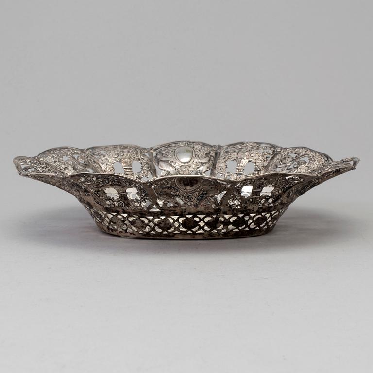 A baroque style silver bowl, circa 1900.