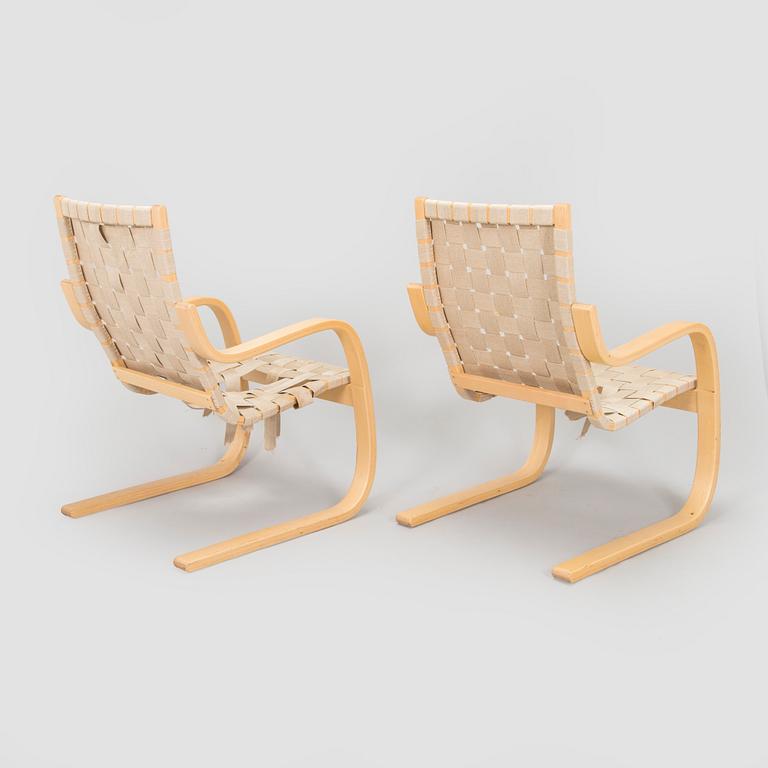 Alvar Aalto, fåtöljer, ett par, modell 406 för Artek 1900-talets slut.