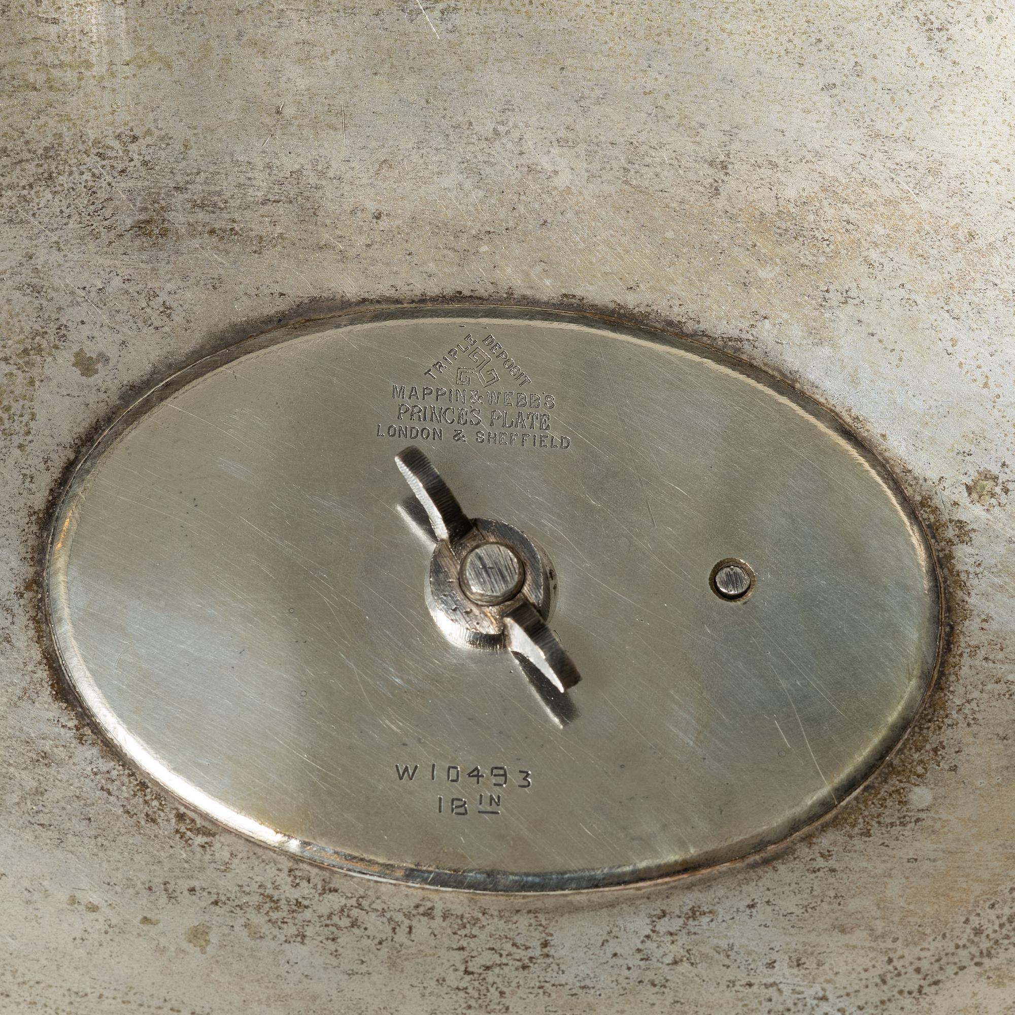 Stekhuv, pläter, Mappin & Webb, England, 1900-talets början.