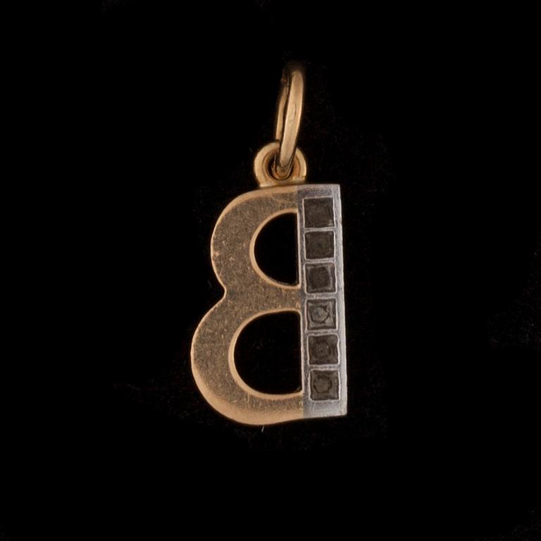 HÄNGE, 18K guld, briljantslipade diamanter. T. Tillander. Vikt ca 1,1 g.